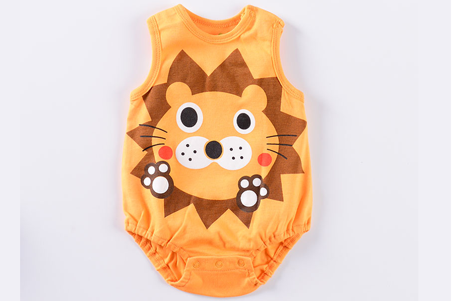 Baby summer bodysuit with sunshine animal graphic