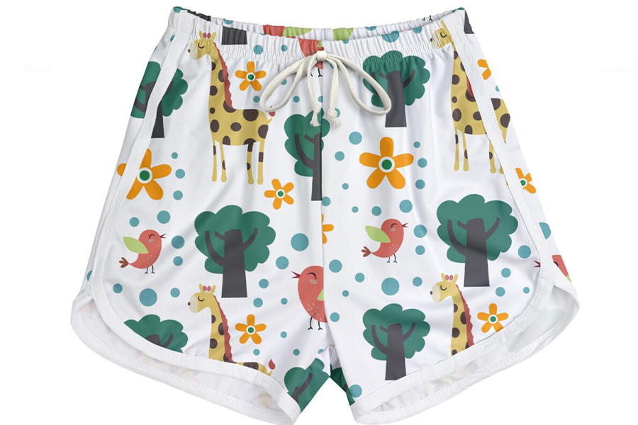 Sports children short with cabincore prints