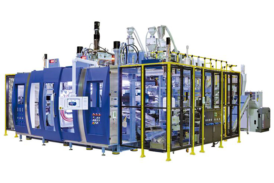 A blue Injection blow molding machine