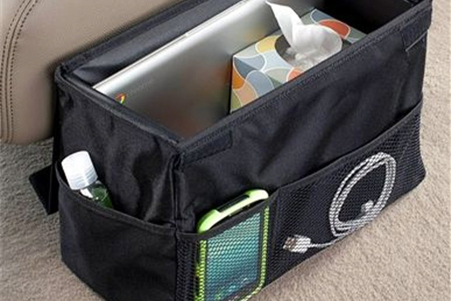 Space saving car organizer in black