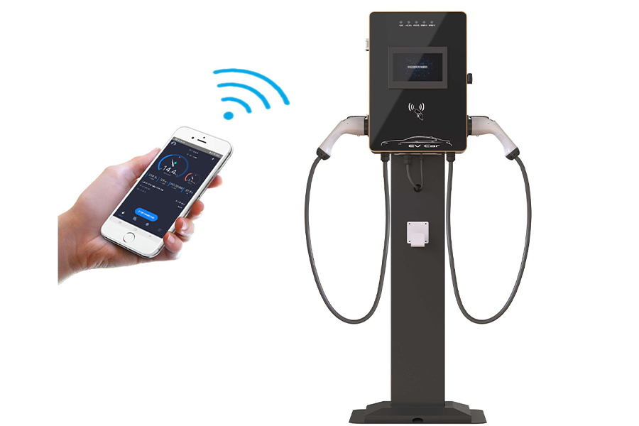 Smart EV charging station with dual charging plugs