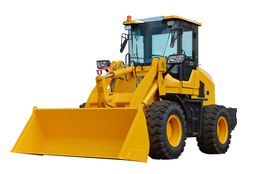 Yellow telescopic compact wheel loader