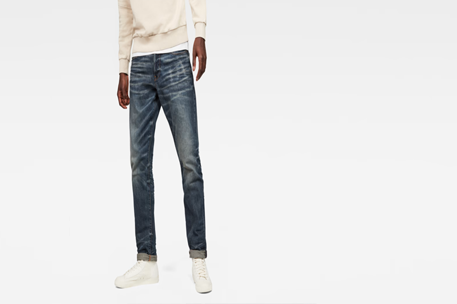 Dark-colored men’s denim jeans