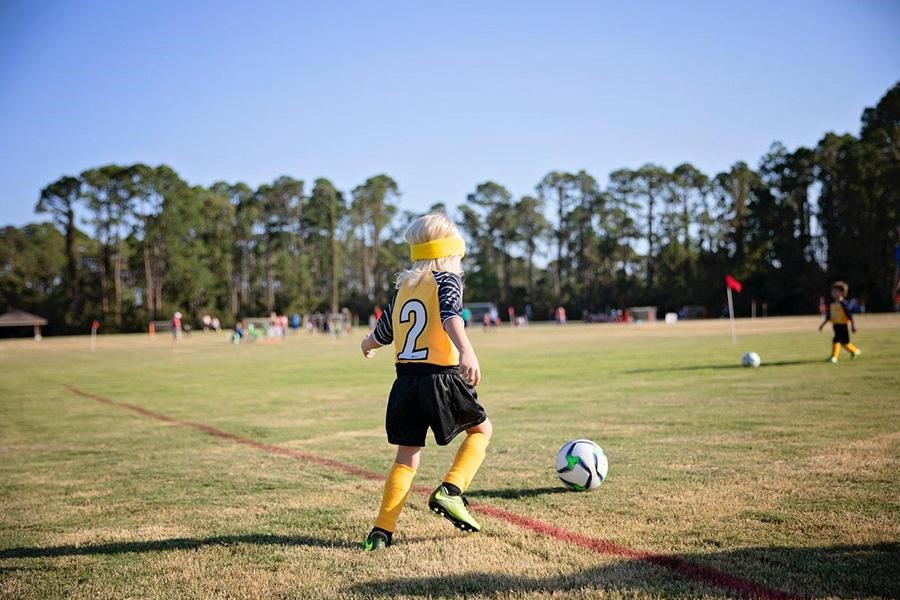 A girl wearing a customized jersey