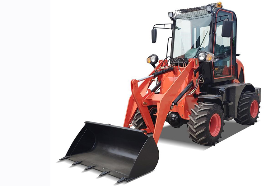 Mini wheel loader on white background