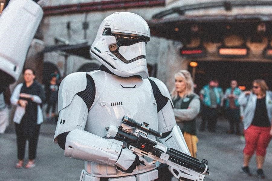 Person dressed in stormtrooper cosplay