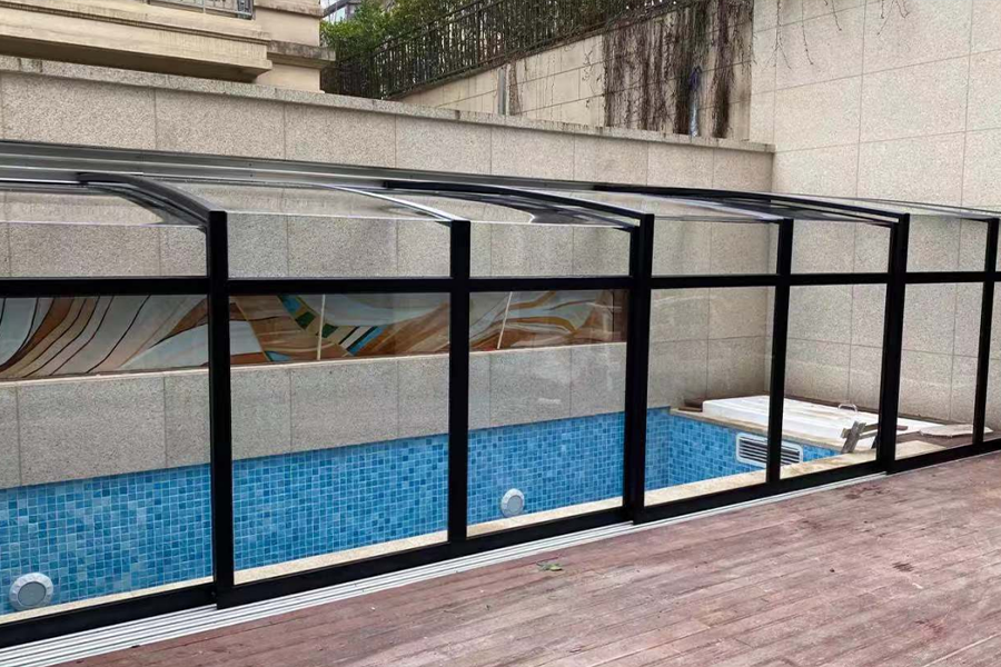 Cerco de piscina de policarbonato forte