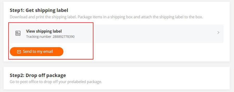 Cooig Trade Assurance: view shipping label