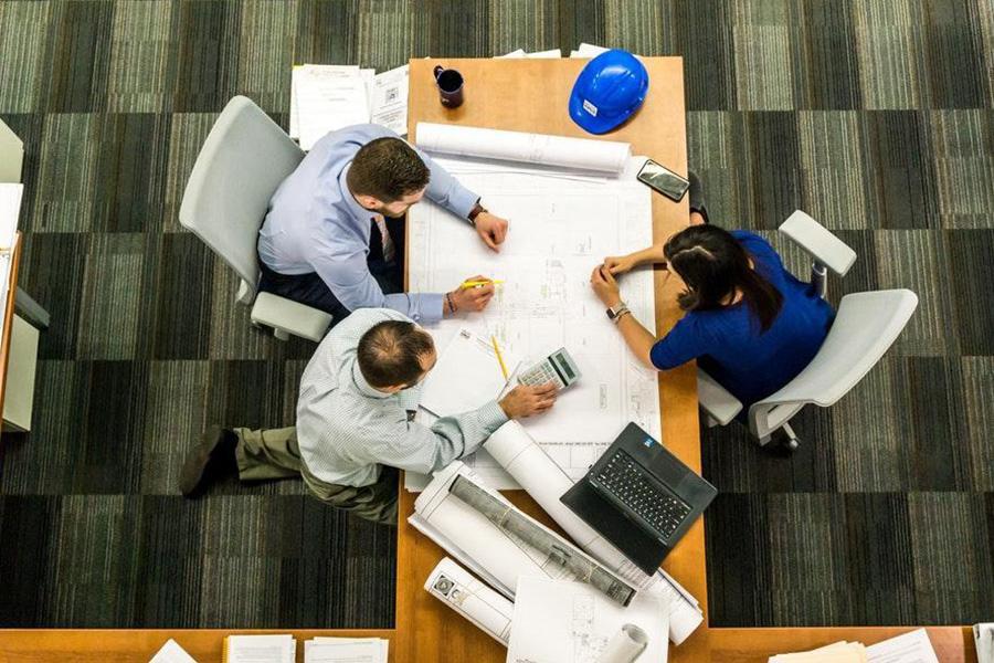 People holding a business meeting