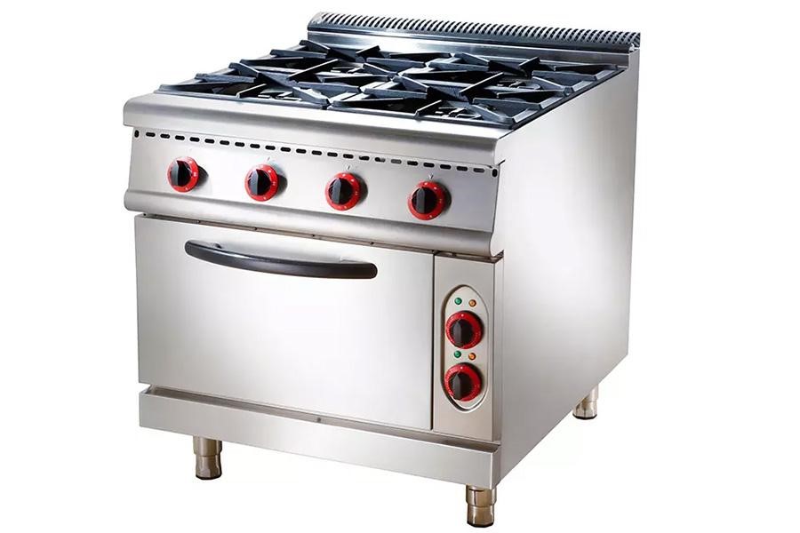 4 Burner gas range with electric oven