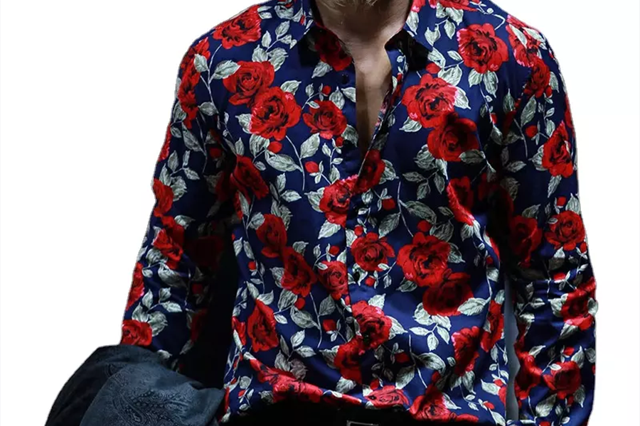 Casual resort shirt with classic floral prints