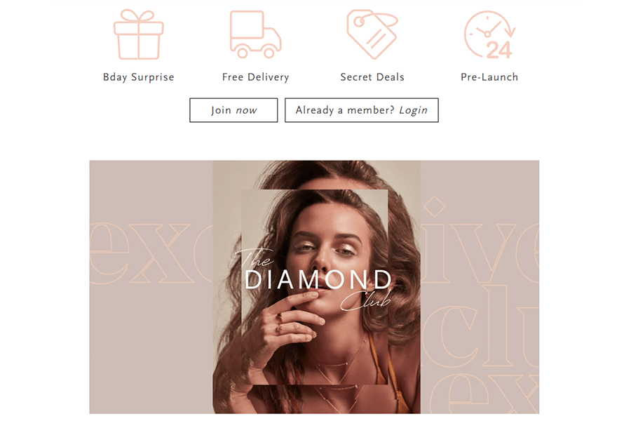 Diamond club è un nome attraente del programma di fidelizzazione dei clienti