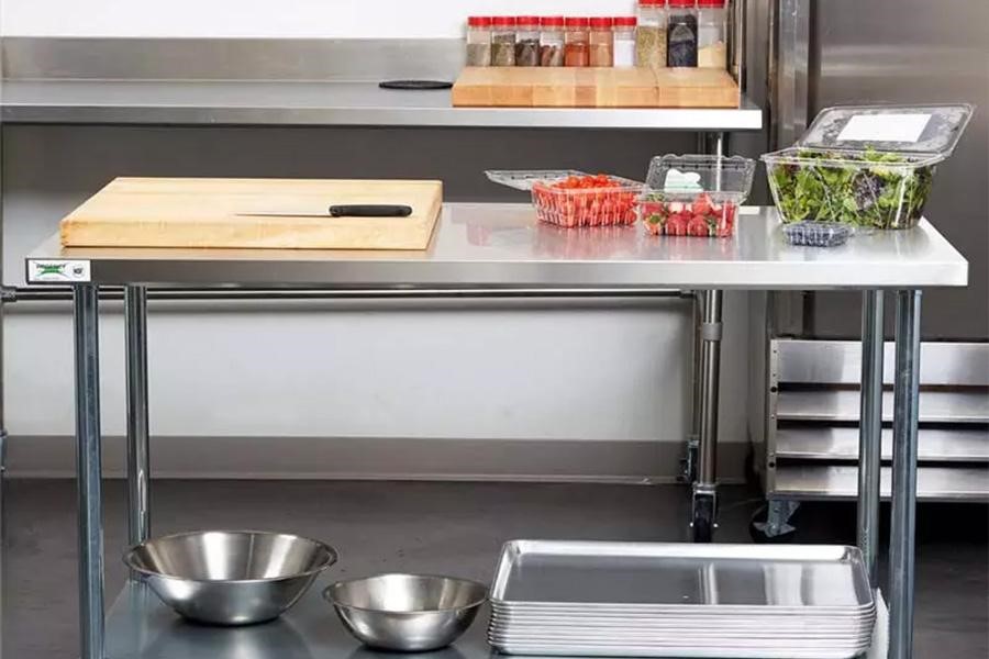 Stainless steel food prep table