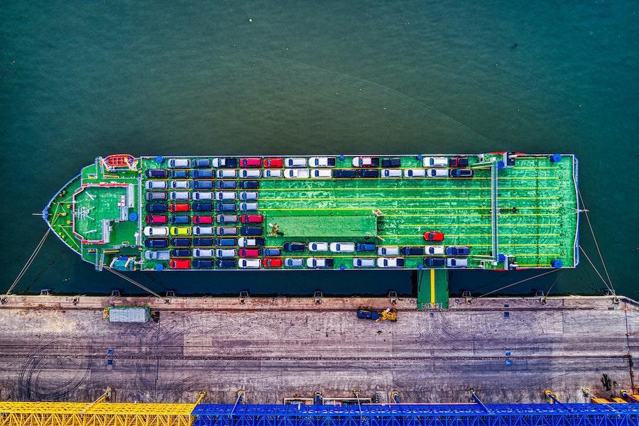 Cargo  vessel ready to ship vehicles