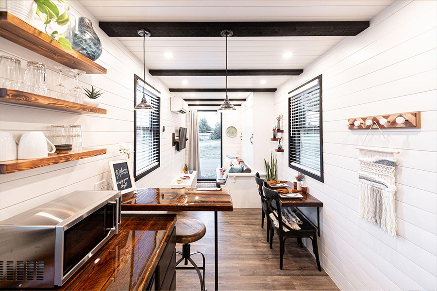 The interior of a tiny house