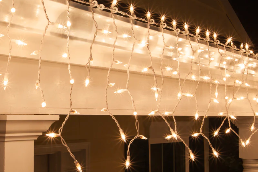 christmas white wire light set