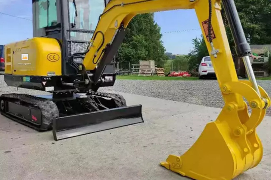 Excavator in a working site