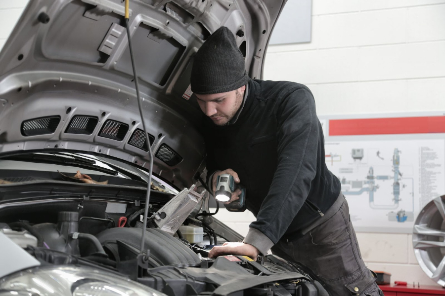 Driver puts antifreeze into the tank