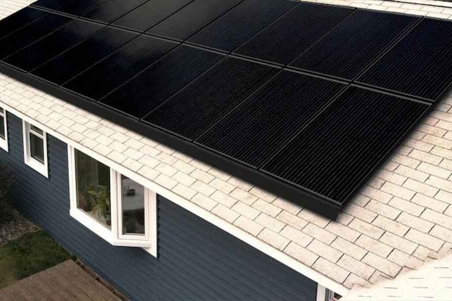 Solar panels on house roof