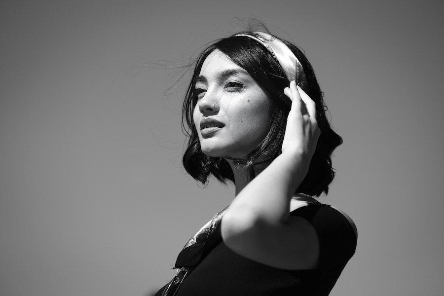 Woman rocking a silver headband